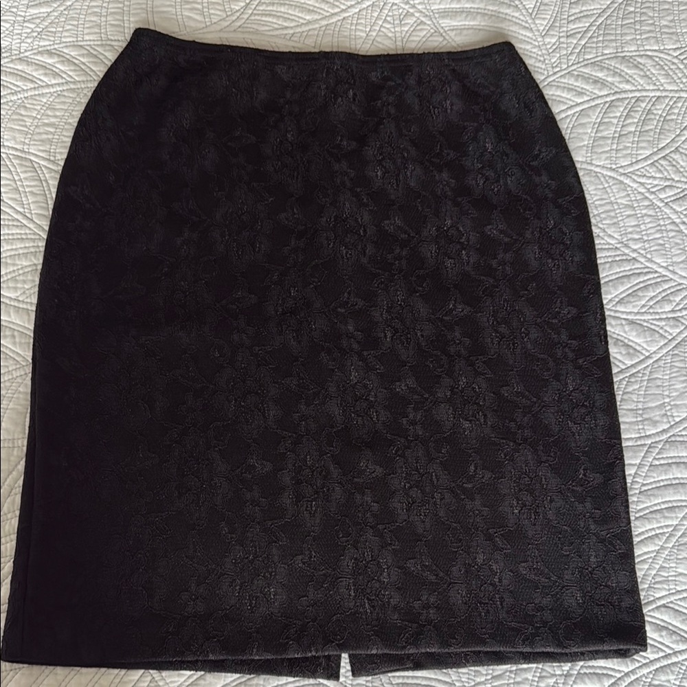 Jessica Black Floral Lace Pencil Skirt